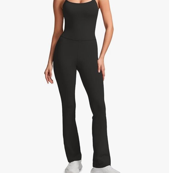 CRZ Butterluxe Yoga Flare Leg Jumpsuit size small NWT black - Picture 1 of 8